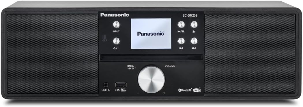 Artigo para casa, Panasonic, SC-DM202EG-K, 24 W, 12 W, 150 pessoas, com comando à distância, madeira, Preto, para uso diário