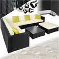Conjunto de jardim, tectake, 10 cm, alumínio, ratã, Preto, para jardim e exterior