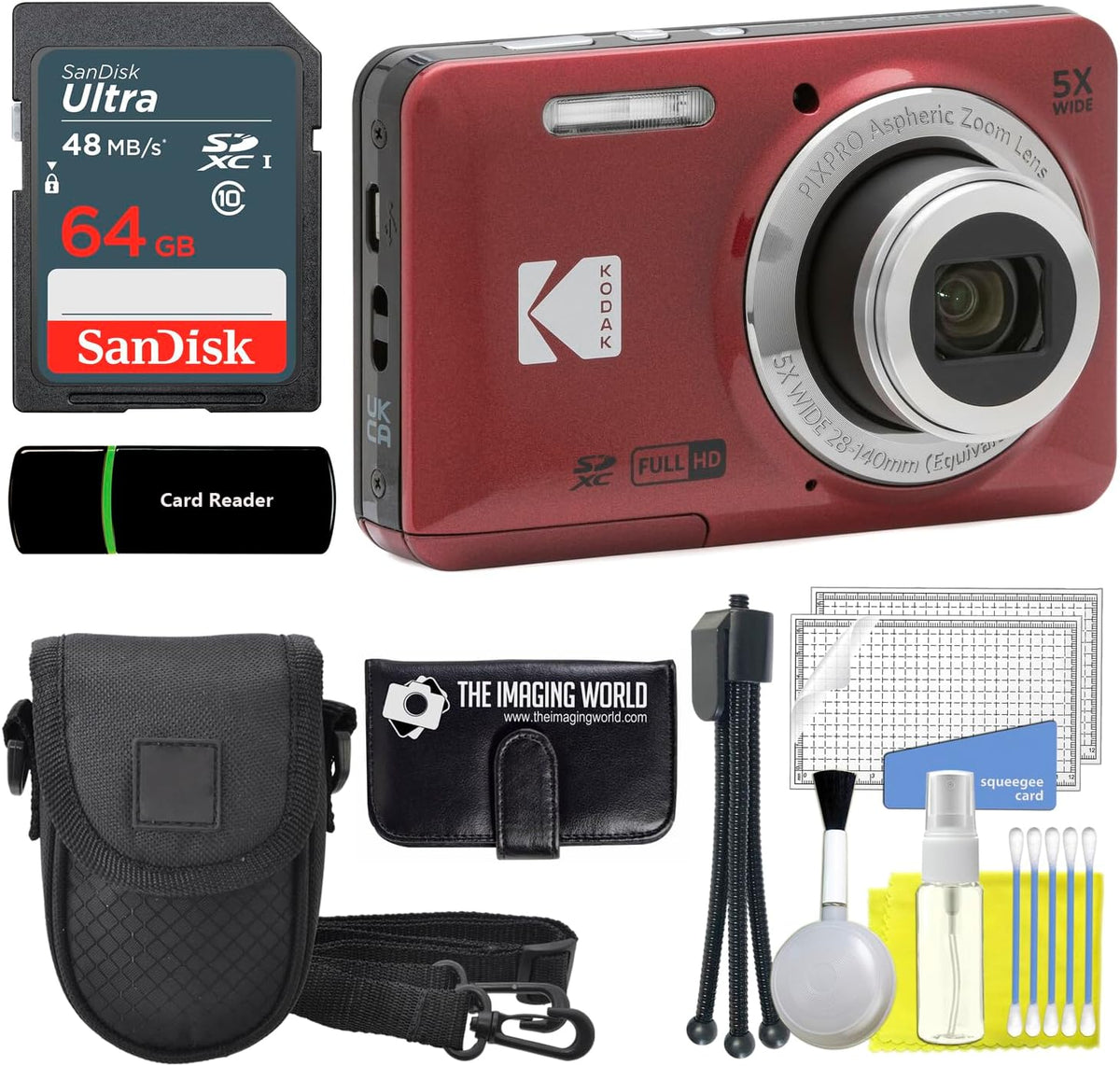Câmara compacta, The Imaging World, FZ55, 28 mm, 4,9 kg, Vermelho, para uso diário