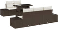 Conjunto de mobiliário de jardim, GHVBNMF, 44 a, 73 cm, 37,5 kg, 55 cm, 625 kg, 85 cm, resistente à água, aço, ratã, Castanho, para jardim e exterior