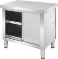 Armário de arrumação, banborba, 80cm, 80 × 50 × 80cm, 300kg, com prateleiras, com portas, aço inoxidável, aço, Prateado, para uso diário