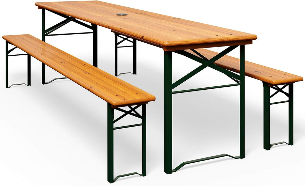Conjunto de jardim, CASARIA, 170 cm, 6 cm, 26,6 kg, 8 Pessoas, dobrável, aço, madeira, Transparente, para jardim e exterior