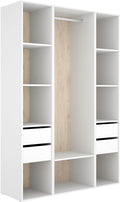 Roupeiro, DEKIT GRUPO RIMOBEL, 137,5 cm, 42 kg, Branco / Natural, para o quarto