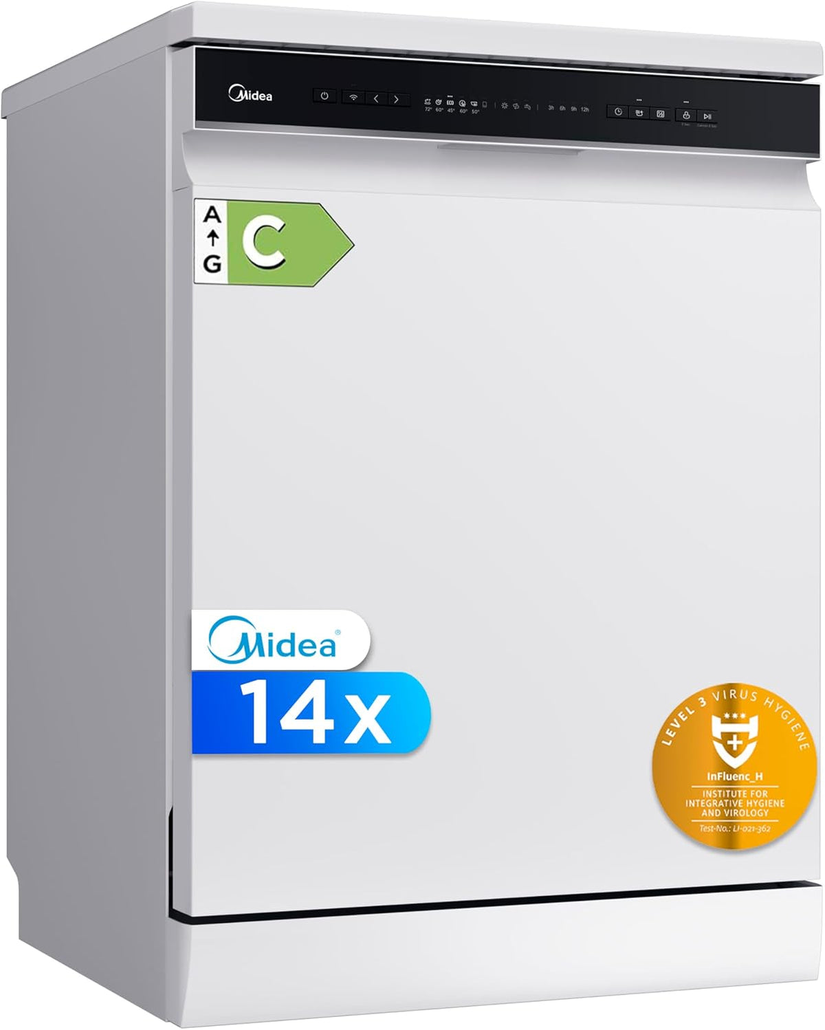 Máquina de lavar loiça, Midea, 60 cm, 10 Programas, Branco, para uso diário