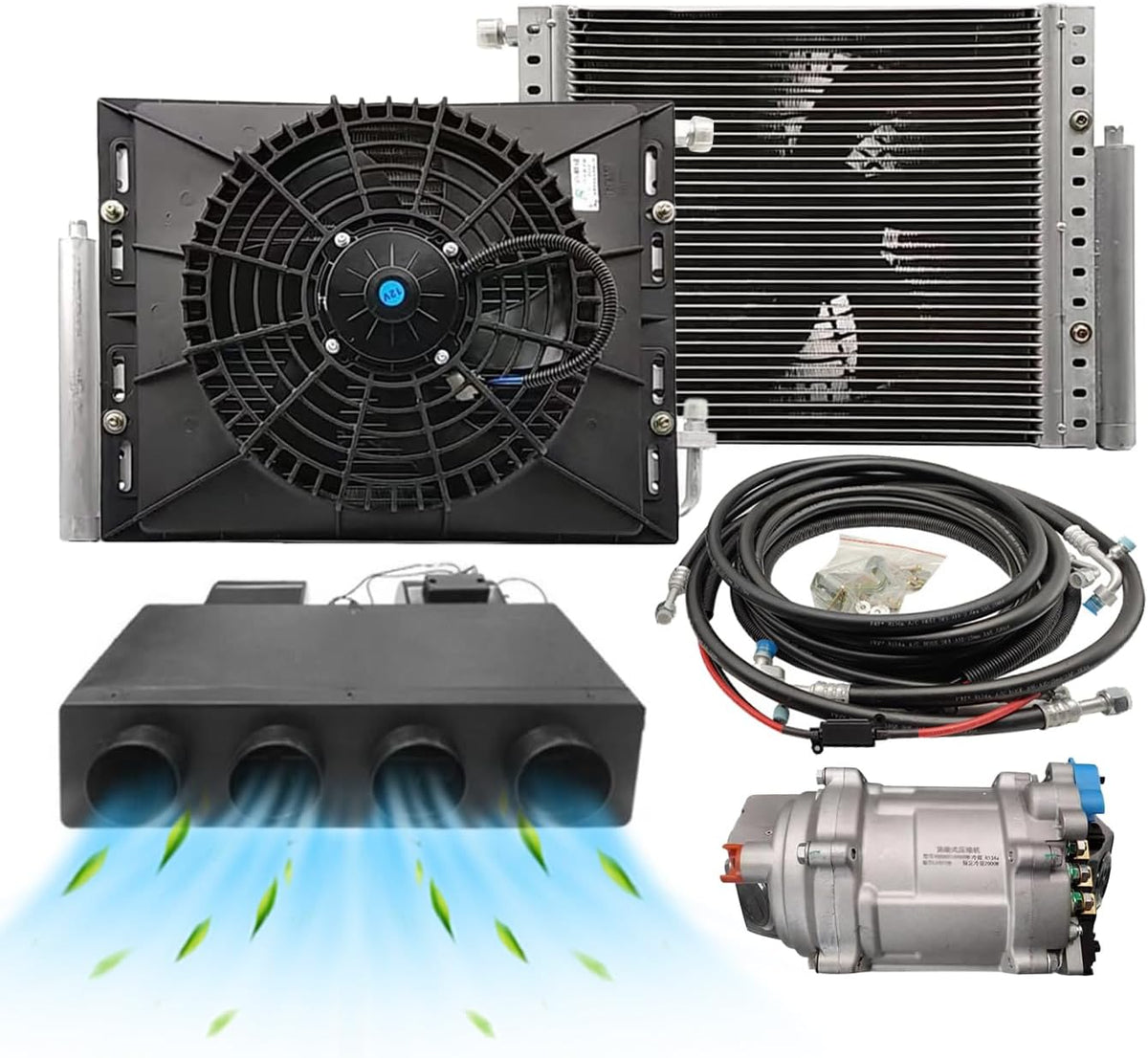 Ar condicionado, Generic, 12 V, 45,7 cm, 35,6 × 45,7 cm, Preto, para uso diário