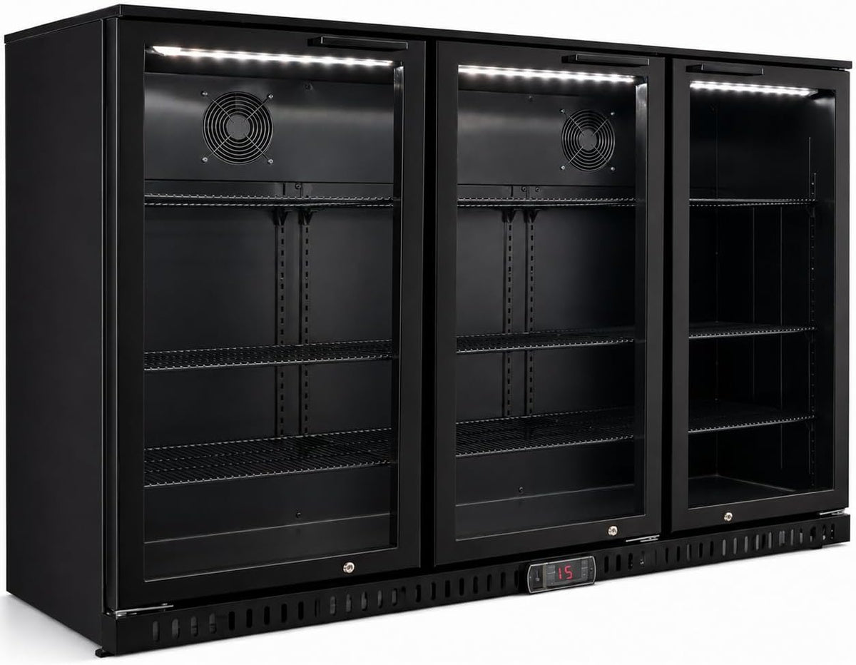 Frigorífico para bebidas, Générique, 328 L, 900 mm, 135 W, 1350 × 520 × 900 mm, com iluminação LED, com prateleiras, alumínio, vidro, Branco