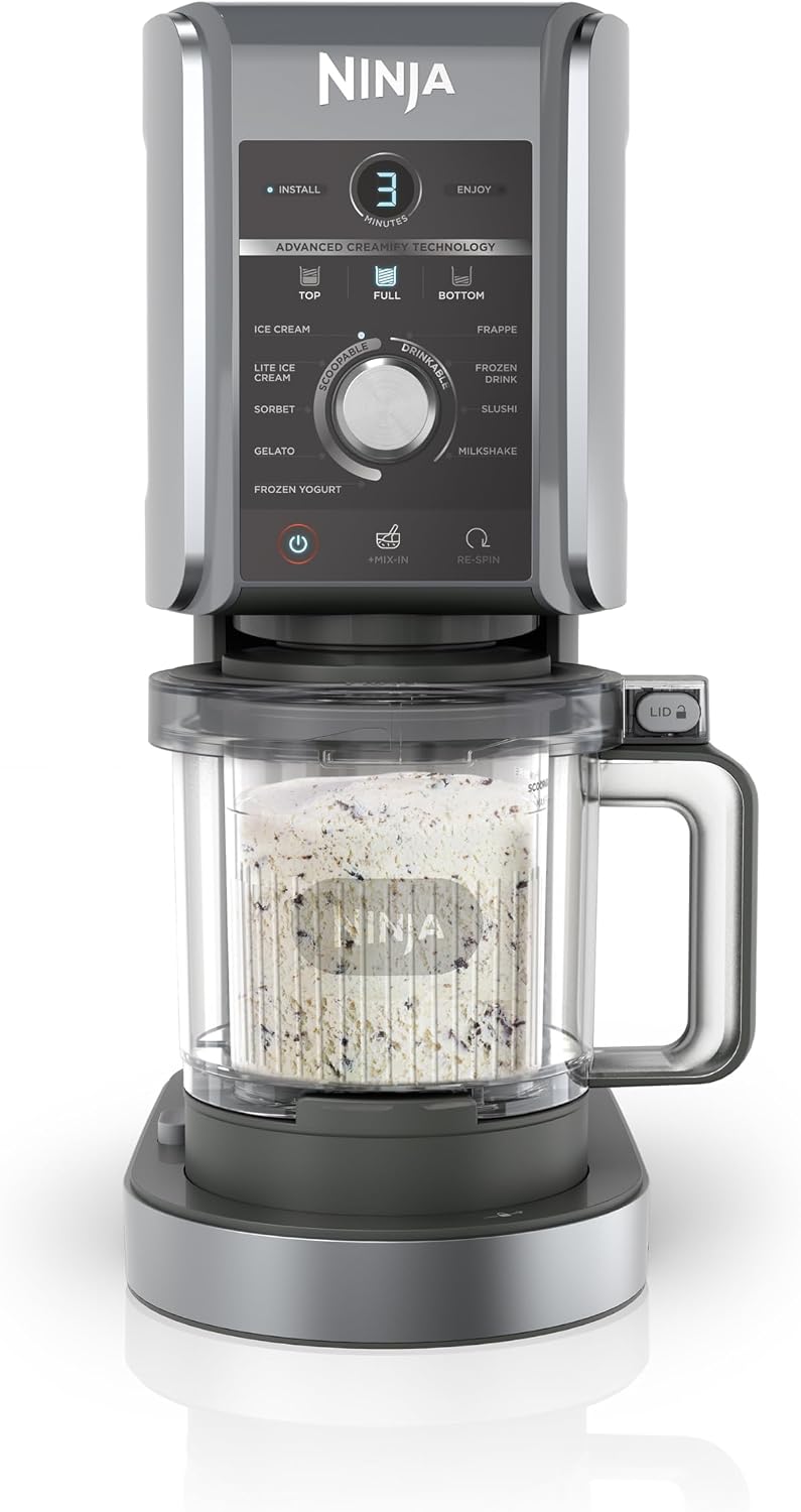 Máquina de gelo, Ninja, 710 ml, 42,39 cm, 6,54 kg, 31,7 kg, 30,5 × 21,38 × 42,39 cm, 10 PROGRAMAS, plástico, Prateado, para uso diário
