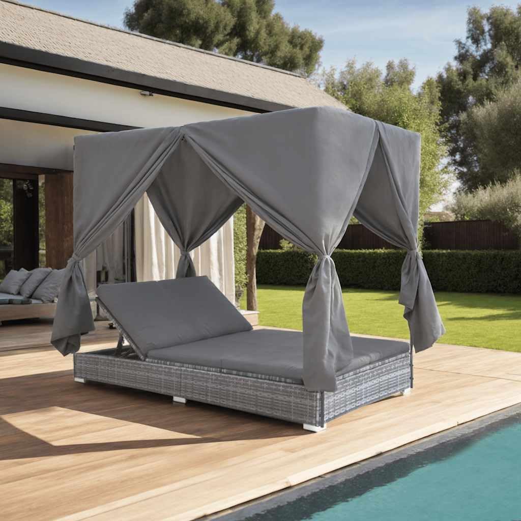 Espreguiçadeira, Lumanois, 37.42 kg, 180 cm, 6 cm, 53,2 kg, 197 × 140 × 180 cm, 2 pessoas, aço, poliéster, Cinzento, para uso diário