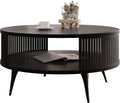 Mesa de apoio, Mirjan24, Couchtisch, 75 cm, 44 cm, com portas, aço, Preto, para uso diário