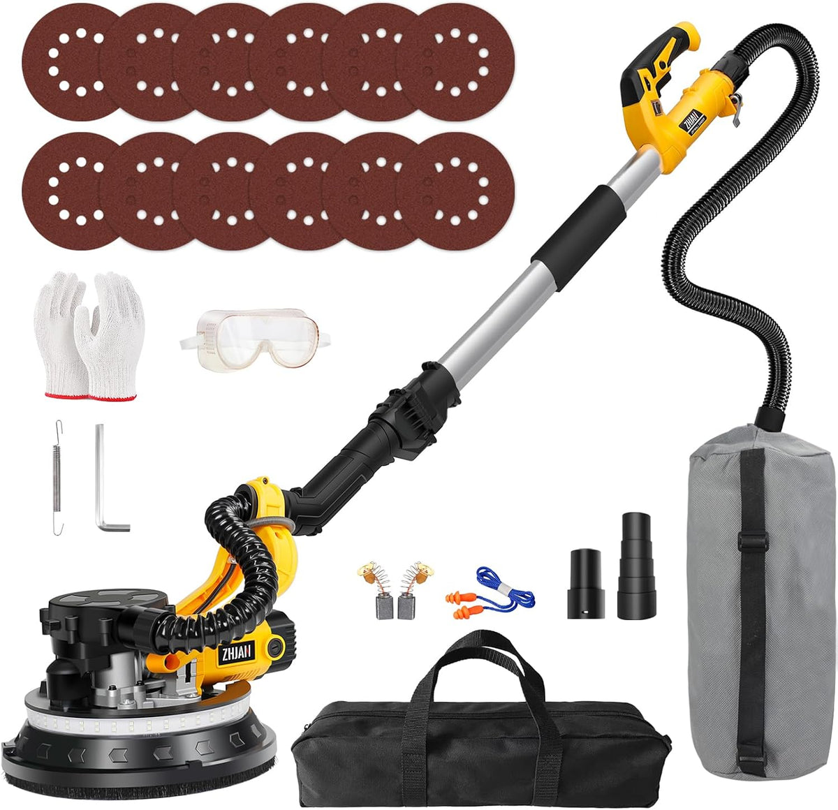 Artigo para casa, ZHJAN, 880 W, 2100 RPM, 5 Velocidades, dobrável, com iluminação LED, com rodas, Cobre, para uso diário