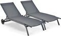 Espreguiçadeira, COSTWAY, 2er, 150kg, 97 cm, regulável, com rodas, aço, tecido, Mehrfarbig, para uso diário
