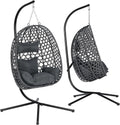 Baloiço de jardim, WOLTU, 150 kg, 102 × 100 × 196 cm, regulável, resistente à água, com rodas, aço inoxidável, aço, Cinzento, para jardim e exterior
