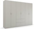 Roupeiro, Rauch, 54 cm, 271 × 210 × 54 cm, com gavetas, com prateleiras, madeira, Cinzento, para o quarto