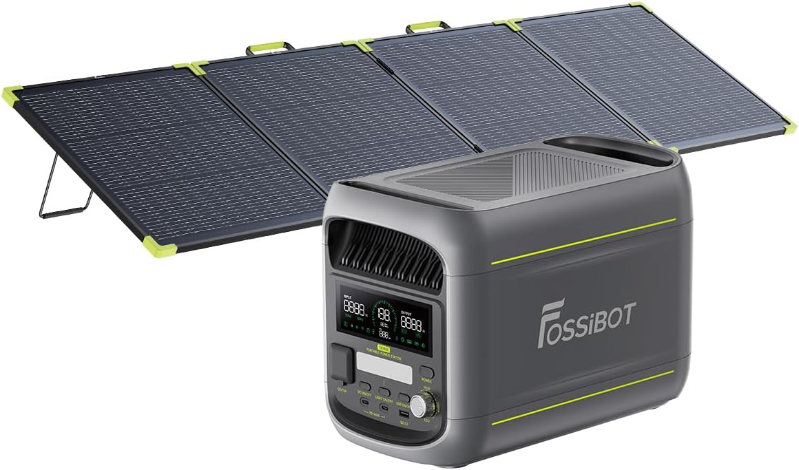 Gerador elétrico, FOSSiBOT, F1800, 1800 W, 200 W, 100 W, dobrável, plástico, Vermelho, para trabalhos de manutenção