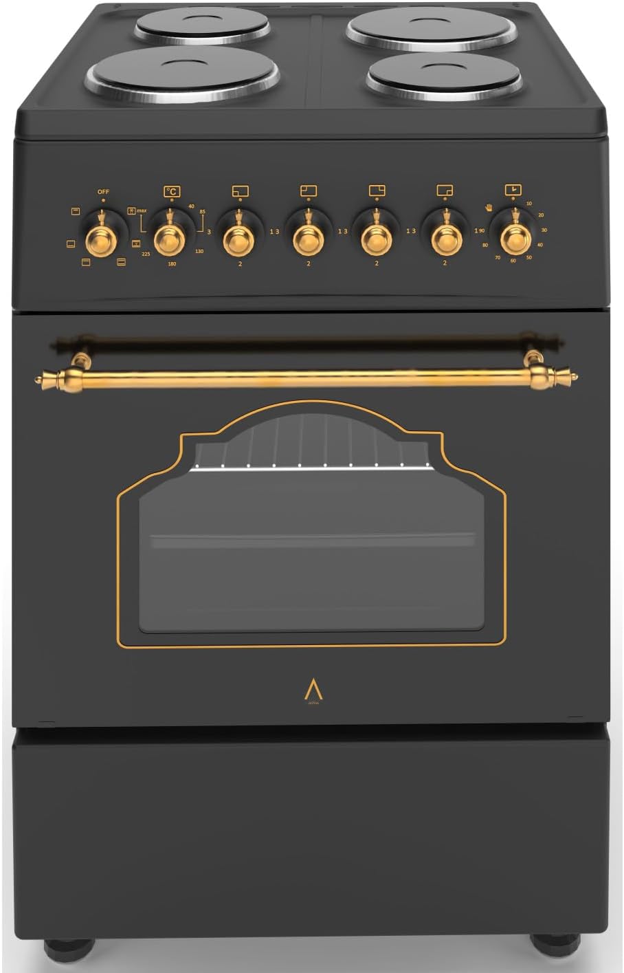 Fogão independente, ALPHA, GOLD-60E, 85 cm, 57 cm, 65 L, 3 A, 34 kg, vidro, Dourado, para a cozinha
