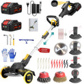 Aparador de relva, Traumheim, 21 V, 4.0 Ah, 900 W, com iluminação LED, com prateleiras, plástico, Preto, para jardim e exterior
