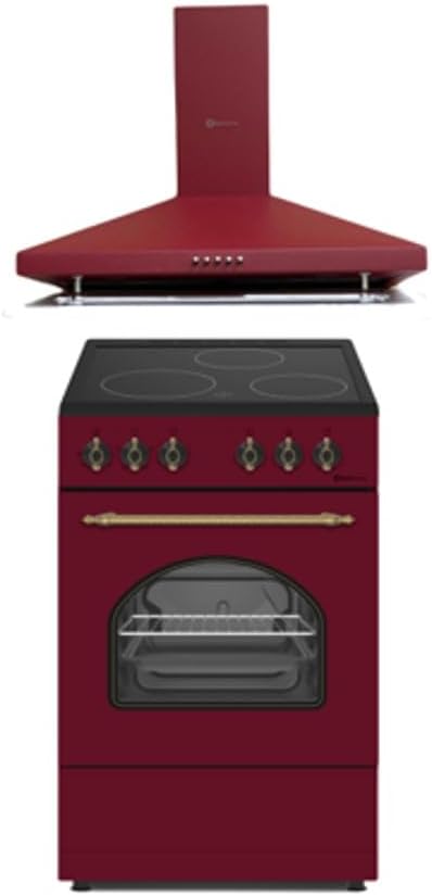 Exaustor, SOLTHERMIC, COMBO, 50 cm, 48 L, 85 cm, 60 cm, 350 m, 65 dB, com temporizador, vidro, Vermelho, para uso diário