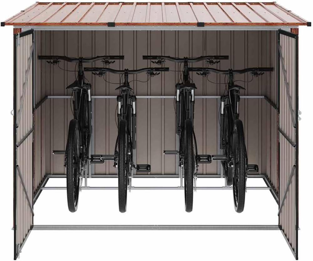 Abrigo de jardim, vidaXL, 158 cm, 216 × 207 × 158 cm, Castanho, para jardim e exterior