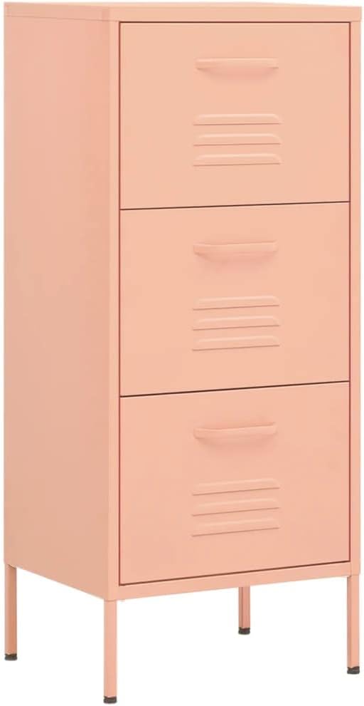 Aparador, vidaXL, Lagerschrank, 5cm, 42,5 × 35 × 101,5cm, 101,5 cm, 15 cm, com gavetas, aço, Rosa, para uso diário