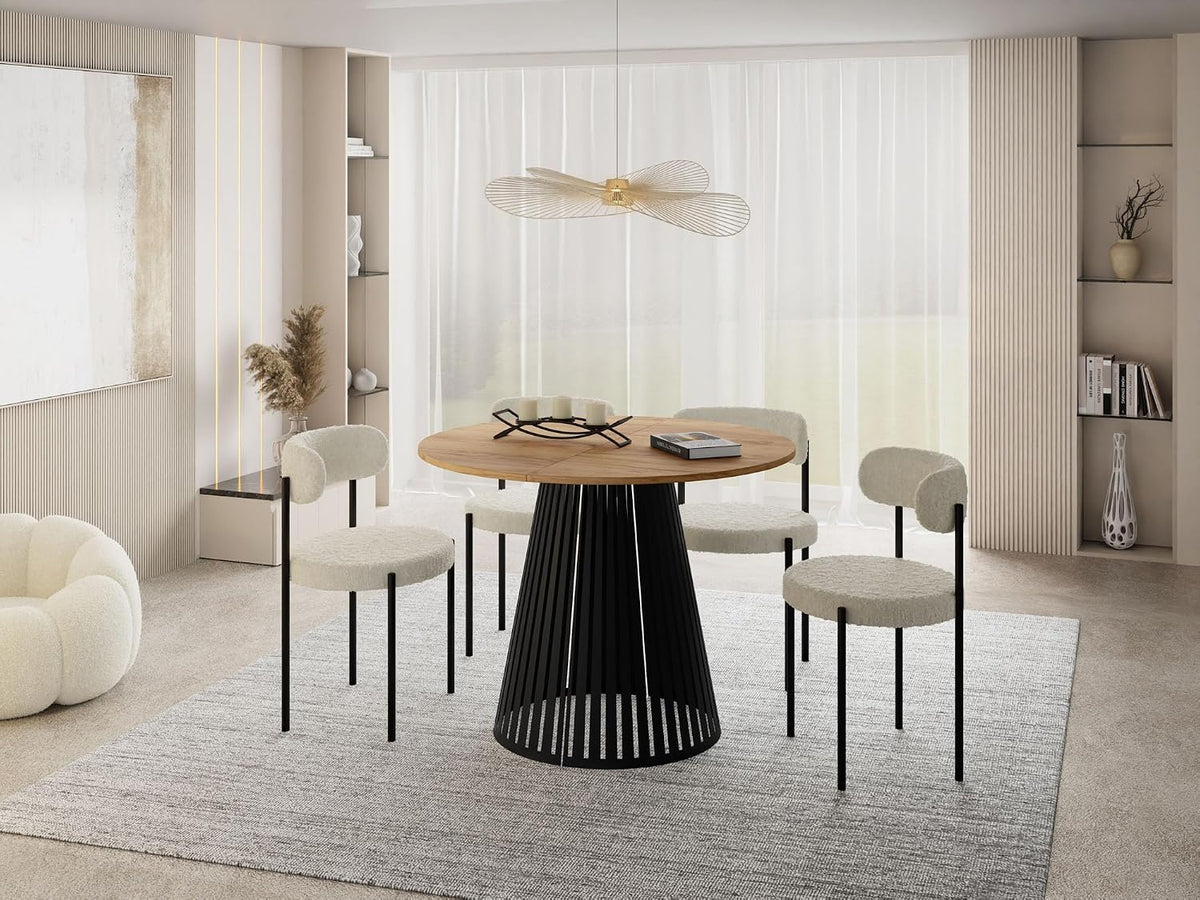 Mesa de jantar, WFL GROUP, Esstisch, 180 cm, 100 cm, 120 cm, Preto, para uso diário