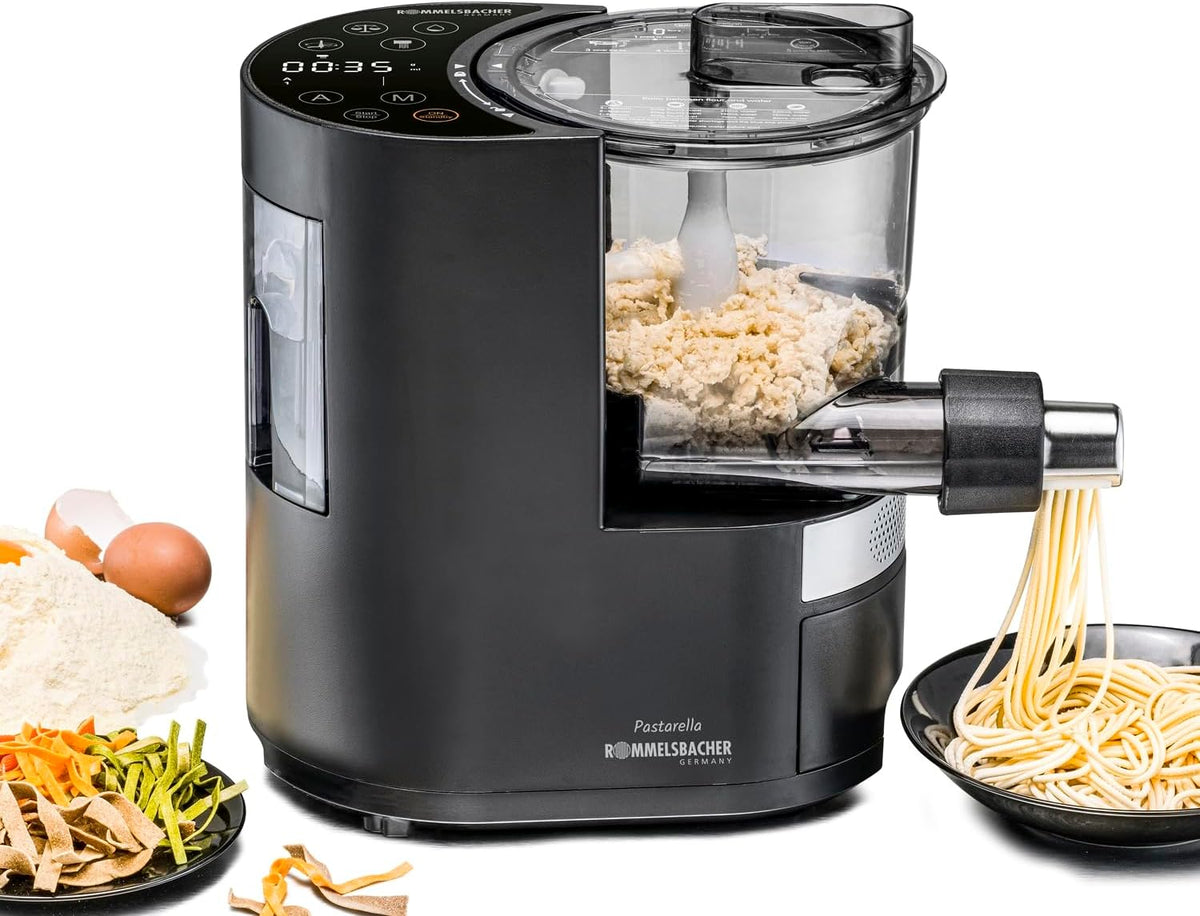 Máquina de massa fresca, Rommelsbacher, Elektrische, 800 g, 375 ml, aço inoxidável, aço, Prateado, para uso diário