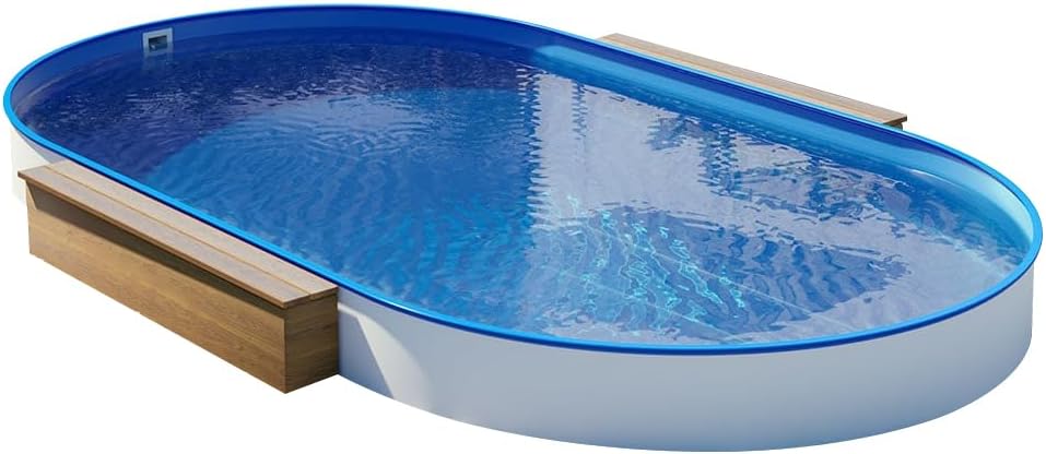 Piscina com estrutura metálica, POOL Total, 4,50 × 2,50 × 1,20 m, aço, alumínio, Azul, para utilização no exterior