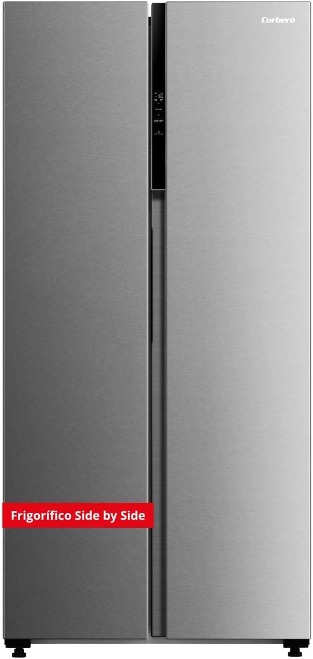 Frigorífico combinado, Corbero, 460 L, 271 L, 189 L, 41 dB, 63,5 cm, 77 kg, com iluminação LED, com gavetas, com prateleiras, aço inoxidável, aço