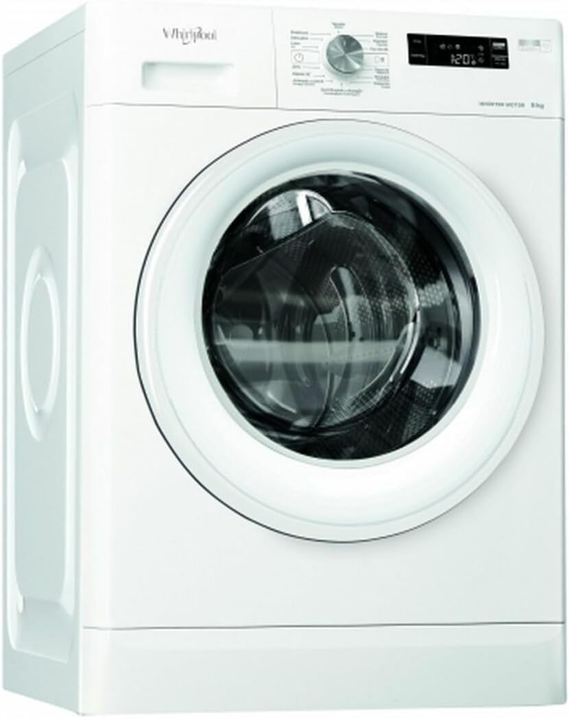 Máquina de lavar roupa, Whirlpool, 8258 W, 1200 rpm, 60 cm, 8 kg, tecido, Branco, para uso diário