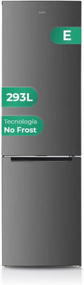 Frigorífico combinado, SVAN, SC185500ENFX, 253 L, Classe E, com iluminação LED, com gavetas, Prateado, para uso diário
