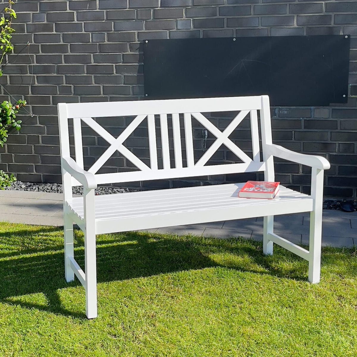 Banco, metra, Gartenbank, 120 cm, 57 cm, 91 cm, 43,5 cm, 44 cm, madeira, Branco, para uso diário