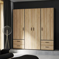 Roupeiro, Forte, Jupiter, 206 cm, 53 cm, 200 cm, 3 kg, regulável, com gavetas, com portas, madeira, plástico, Preto, para o quarto