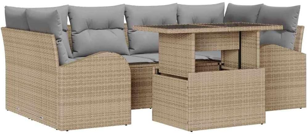 Conjunto de mobiliário de jardim, Générique, 85 cm, 54,5 kg, 660 kg, 69 cm, 73 cm, 34 kg, aço, ratã, Bege, para jardim e exterior