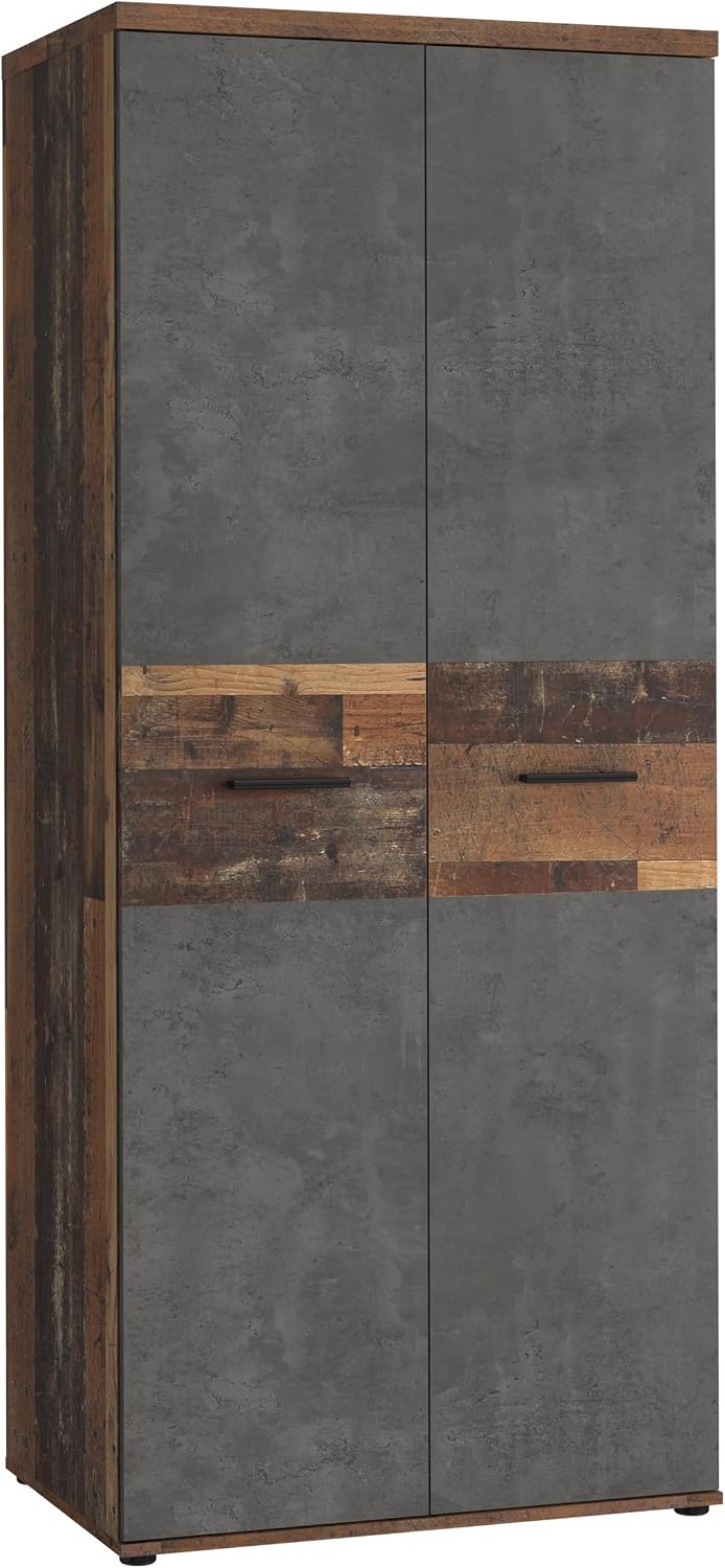 Roupeiro, Forte, Winnie, 79,9 cm, 189 cm, 53,7 cm, 5 kg, com gavetas, com portas, madeira, plástico, DunkelCinzento, para o quarto