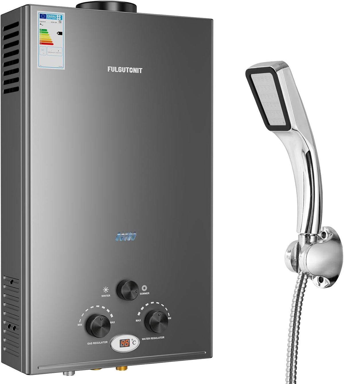 Aquecedor a gás, Fulgutonit, 18 L, 36 KW, Vermelho / Natural, para uso diário