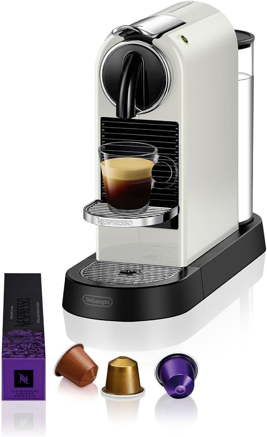 Máquina de café, Nespresso, EN167.W, 19 bar, 32,6 cm, 2,3 kg, 4,6 kg, 11,1 × 23,5 × 32,6 cm, Classe d, alumínio, Branco, para a cozinha