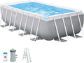 Piscina desmontável, Intex, 55243, 8.418 L, 32 mm, 2.006 l, 52,1 kg, 400 × 200 × 122 cm, 4 pessoas, resistente à água, aço, poliéster, Multicolor