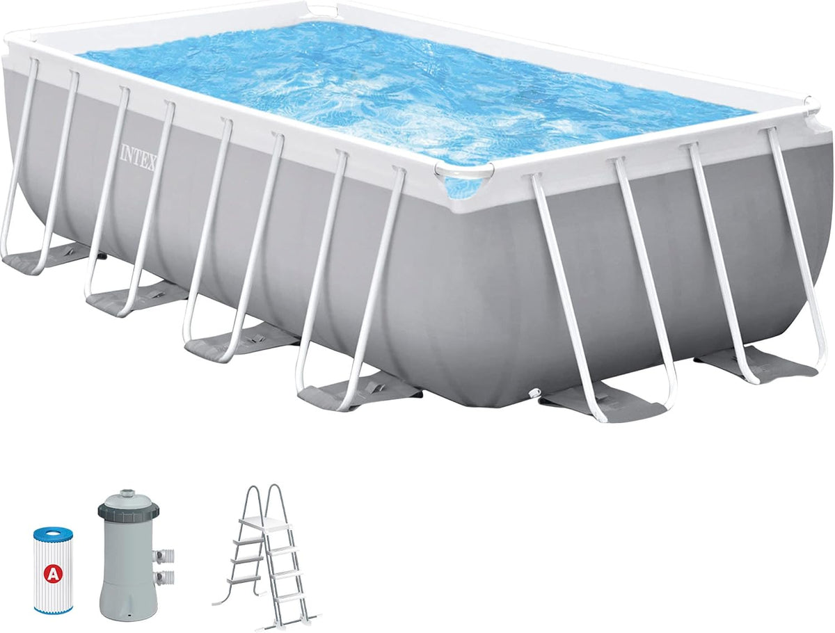 Piscina desmontável, Intex, 55243, 8.418 L, 32 mm, 2.006 l, 52,1 kg, 400 × 200 × 122 cm, 4 pessoas, resistente à água, aço, poliéster, Multicolor