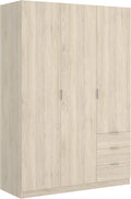 Roupeiro, DEKIT GRUPO RIMOBEL, 121 × 184 × 52 cm, 85 mm, 46 kg, 44 kg, 184 cm, 121 cm, com gavetas, com prateleiras, alumínio, madeira, Natural