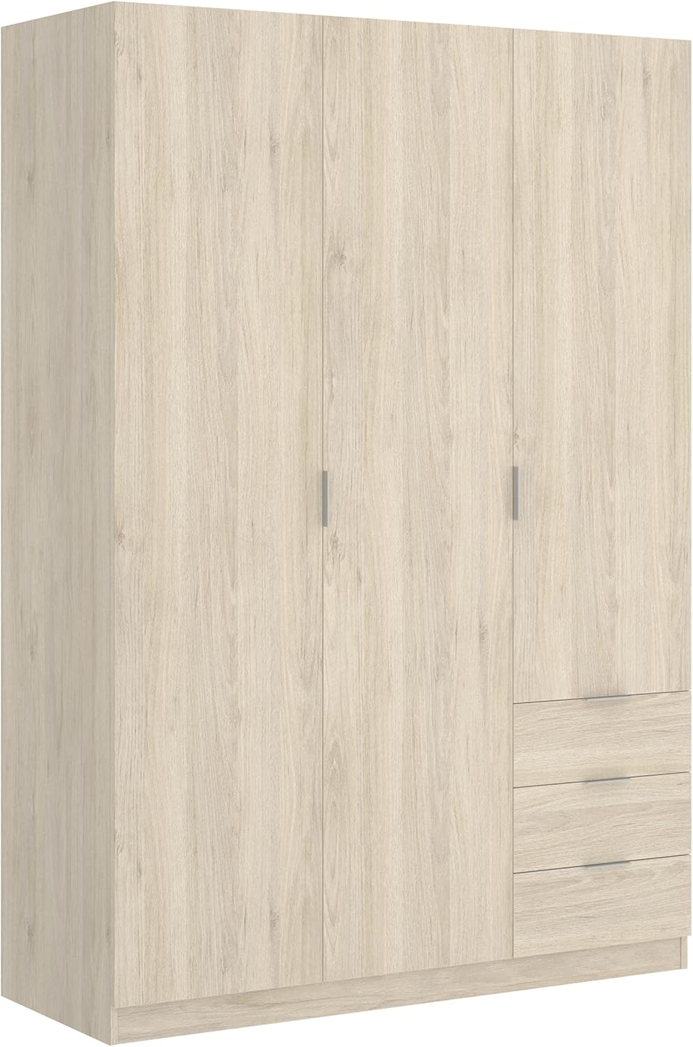 Roupeiro, DEKIT GRUPO RIMOBEL, 121 × 184 × 52 cm, 85 mm, 46 kg, 44 kg, 184 cm, 121 cm, com gavetas, com prateleiras, alumínio, madeira, Natural
