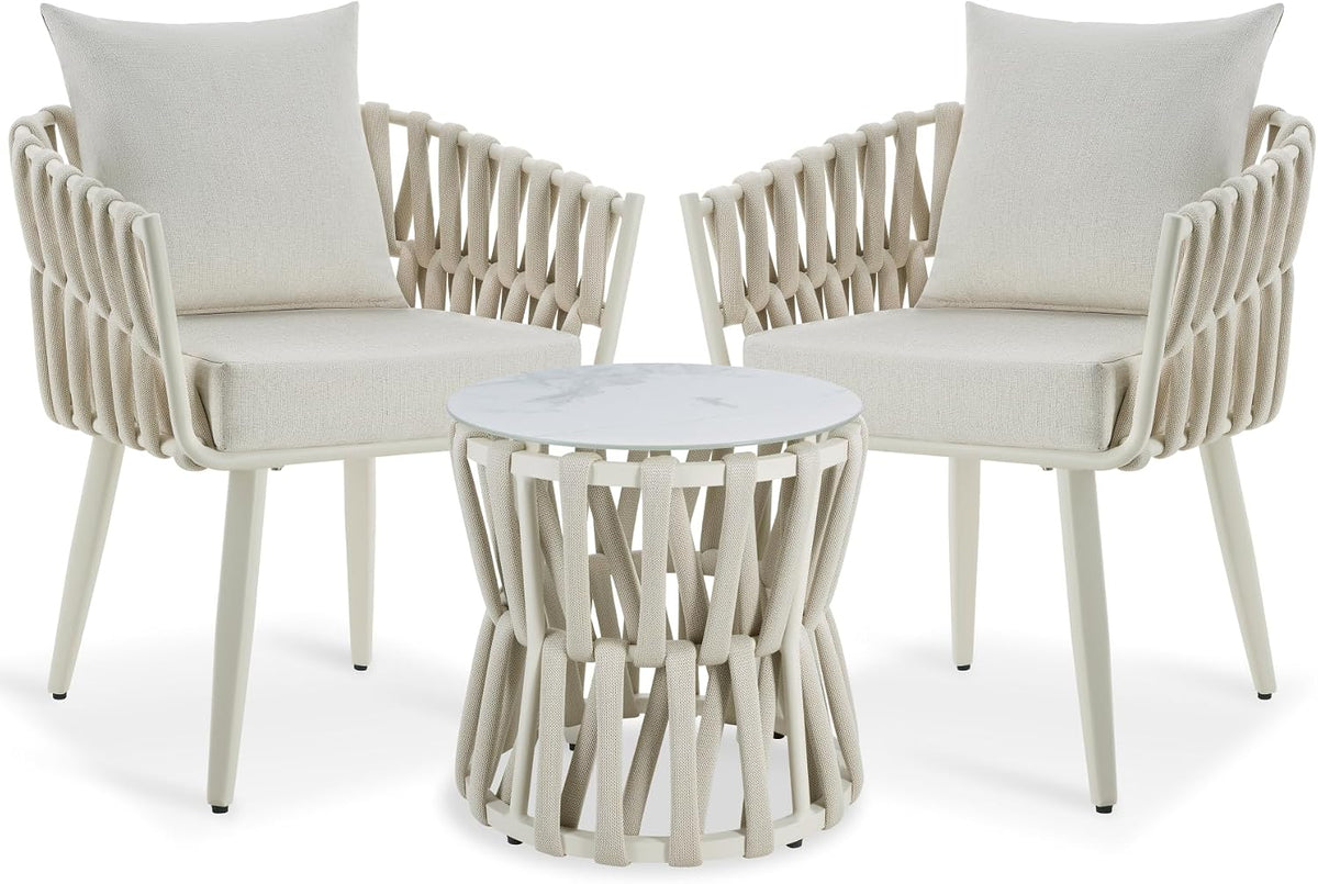 Conjunto de mobiliário de jardim, tectake, 2 Cadeiras, 10 cm, 15 cm, 46 cm, 75 cm, 46,5 cm, resistente à água, aço, alumínio, Prateado