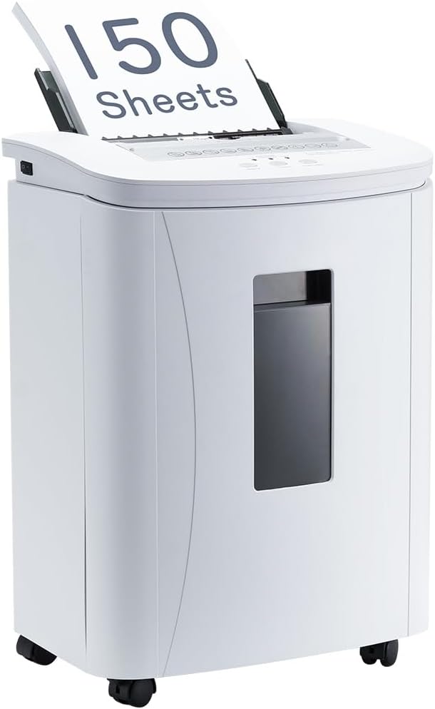 Destruidora de documentos, Fonirvanic, 25L, 3 × 10 mm, com rodas, Transparente, para uso diário