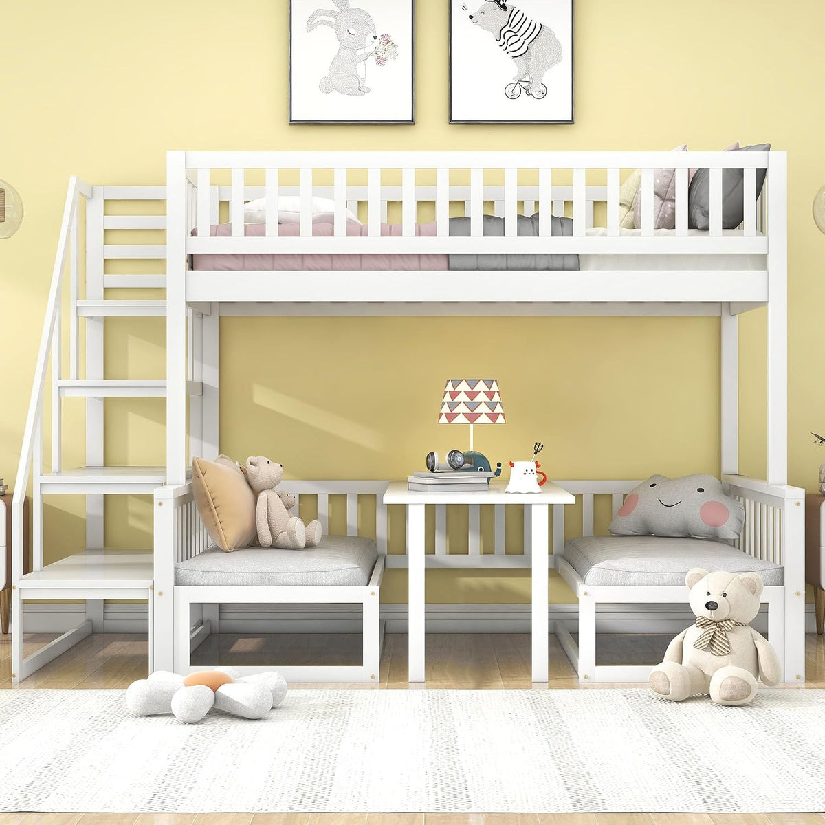 Cama, TZCIN, 90 × 200cm, 120 × 200cm, madeira, painel de madeira, Branco, para o quarto