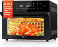 Fritadeira de ar quente, LLIVEKIT, 30 L, 20 Programas, com iluminação LED, com gavetas, vidro, tecido, Prateado, para a cozinha
