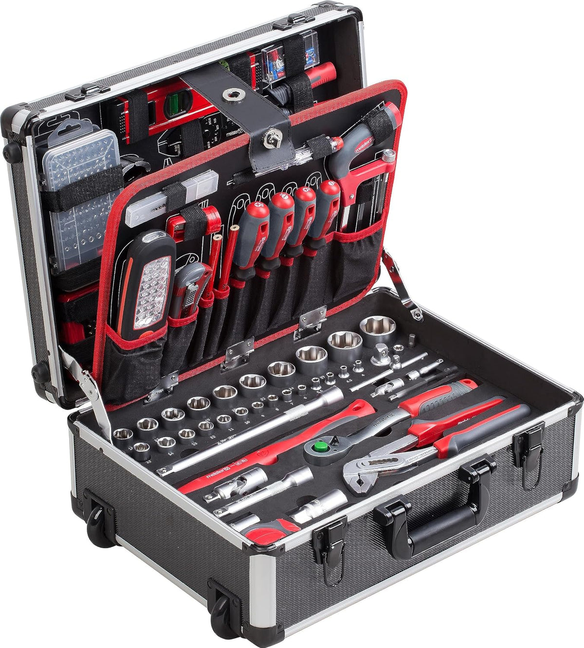Conjunto de ferramentas, Meister, Werkzeugtrolley, com rodas, Mehrfarbig, para trabalhos de manutenção