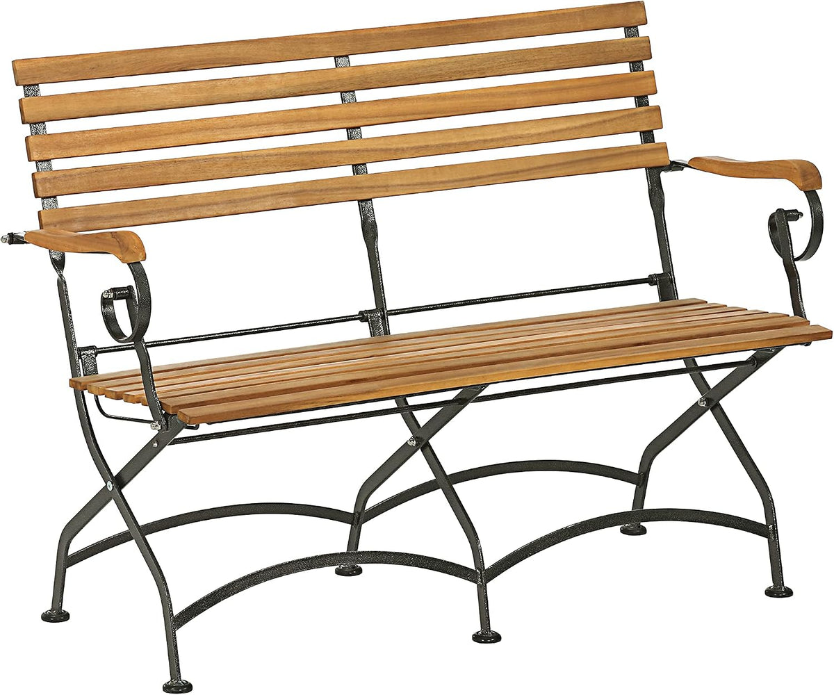 Banco, Dehner, Klappbank, 57 cm, 124 × 88 × 57 cm, dobrável, aço, madeira, Azul, para uso diário