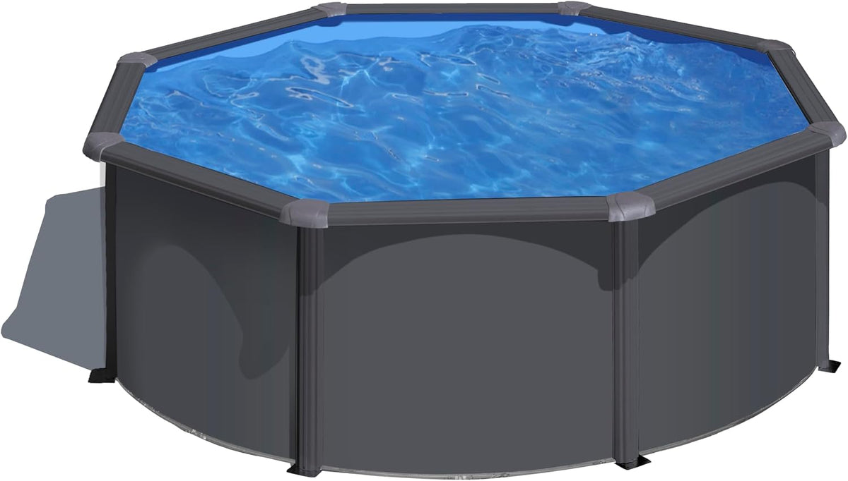 Piscina desmontável, Gre, 300 × 120 cm, 120 cm, aço, Bege, para jardim e exterior