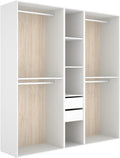 Roupeiro, DEKIT GRUPO RIMOBEL, 40,4 kg, madeira, Branco / Natural, para o quarto