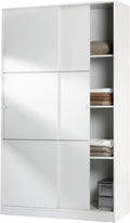 Roupeiro, Habitdesign, 120 cm, 200 cm, 50 cm, com prateleiras, alumínio, madeira, Branco, para o quarto