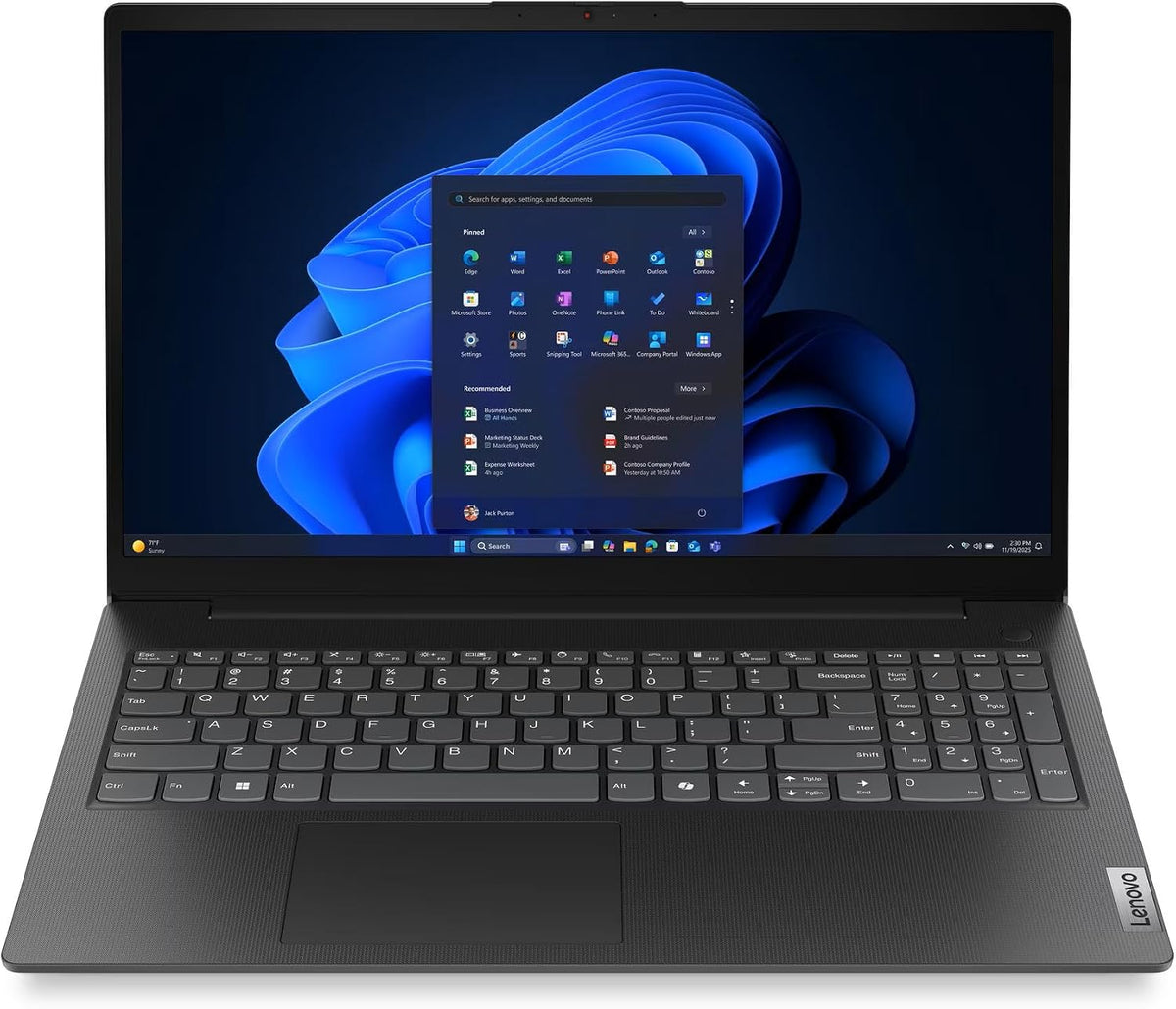 Lenovo, Computador portátil, Laptop, 15,6', 39 cm, 39,6 cm, com controlo por aplicação, Preto, para uso diário