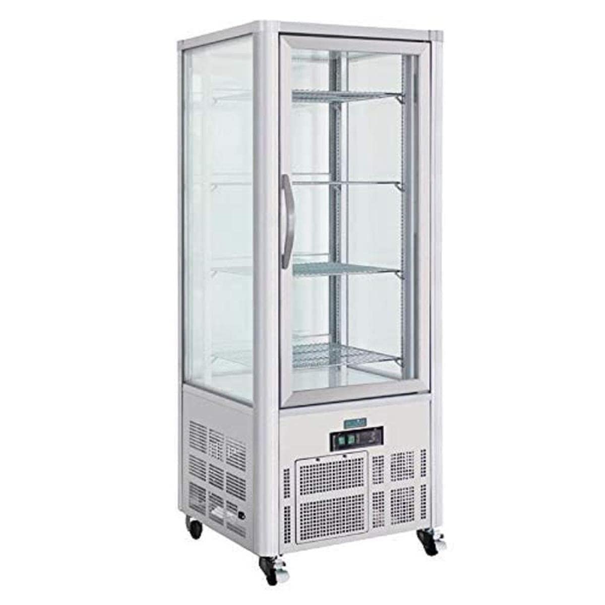 Frigorífico, Polar, 400 L, 78,7 kg, com iluminação LED, com prateleiras, com rodas, aço inoxidável, aço, Prateado, para uso diário